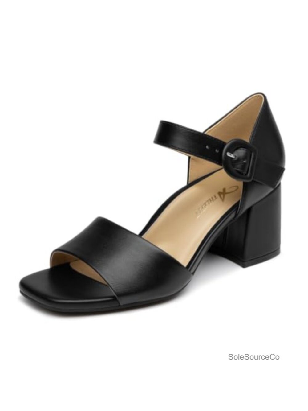 Women's Arch Support Chunky Block Heel Sandals Ankle Strap Square Toe
